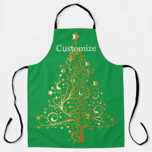 Delantal Fancy Gold Christmas Tree Thunder_Cove