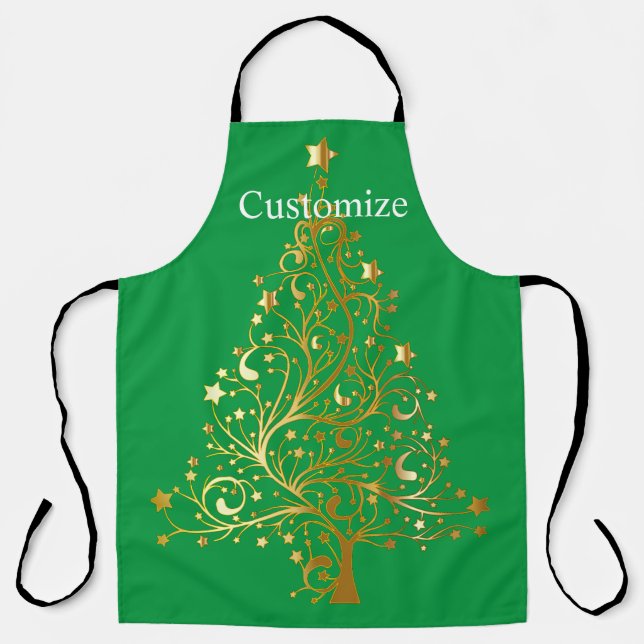 Delantal Fancy Gold Christmas Tree Thunder_Cove (Anverso)