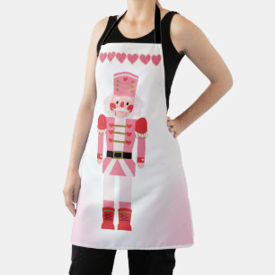 Delantal Fancy Pink Nutcracker y Navidades Cookie Hearts