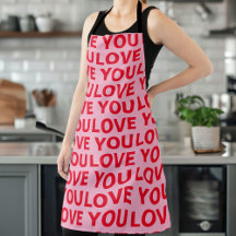 Fancy Romantic Red & Pink Love You Pattern
