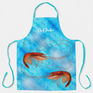 Delantal Fancy Shrimp on Blue