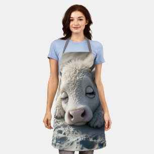 Delantal Fantasía: Bebé, vaca, dormido