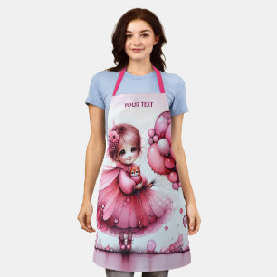 Delantal Fantasía Chica lindo gato rosado