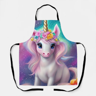 Delantal Fantasía colorida Kawaii Unicorn