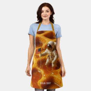 Delantal Fantasía Cute Astronauta Sobre La Manzana