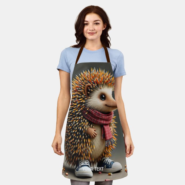 Delantal Fantasía Cute Hedgehog Agujas negras (Gastado)