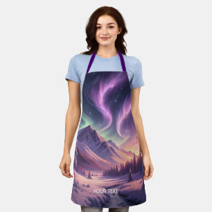 Delantal Fantasía cute tierra de invierno morado