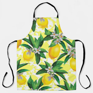Delantal Fantasía de limón: Patrón floral creativo