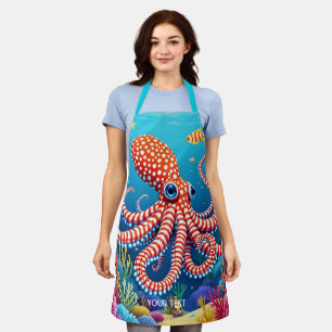 Delantal Fantasía en mar de pulpo a cuadros