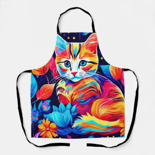 Delantal Fantasía floral felina