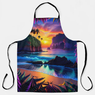 Delantal Fantasía Playa Tropical Tres