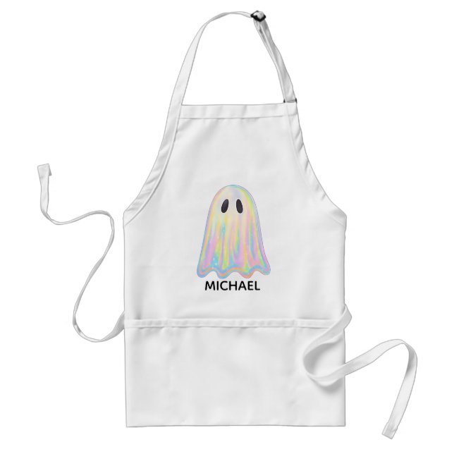 Delantal Fantasma de Arcoíris Pastel Adorable | Espeluznant (Frente)