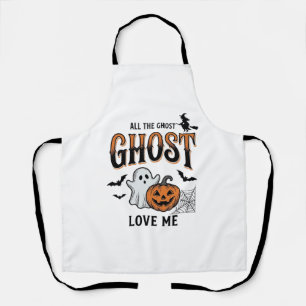 Delantal Fantasma de Halloween Todos los fantasmas me aman