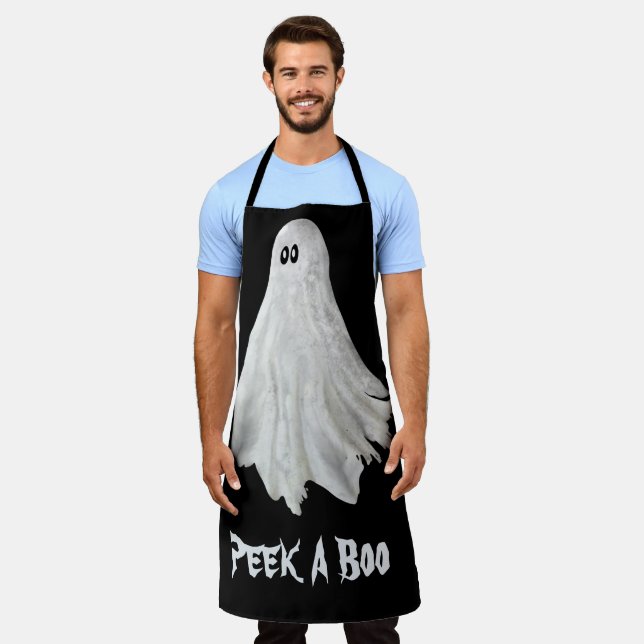 Delantal Fantasma Gracioso Del Pasado Apron De Halloween (Gastado)