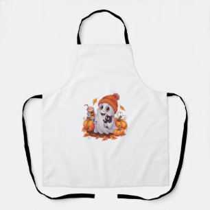 Delantal Fantasma lindo con gatito de gatito y calabaza Hal
