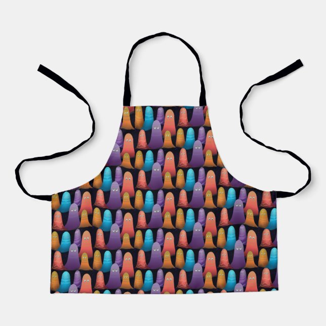 Delantal Fantasmas coloridos Apron (Anverso)