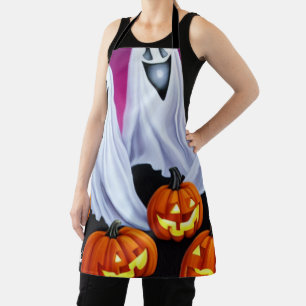 Delantal Fantasmas y calabazas de Halloween