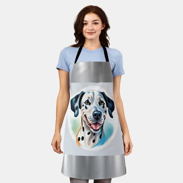 Delantal Fantástico feliz Mascota de perro de Dalmacia (Gastado)