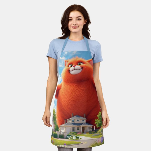 Delantal Fantasy Cute Big Naranja Cat (Gastado)