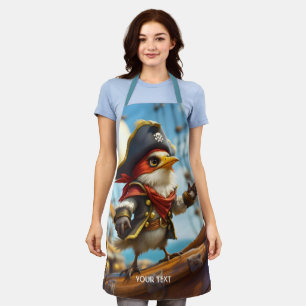 Delantal Fantasy Cute Bird Captain Pirate