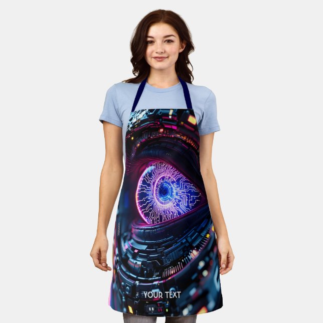 Delantal Fantasy Cute Blue Cyber Eye (Gastado)