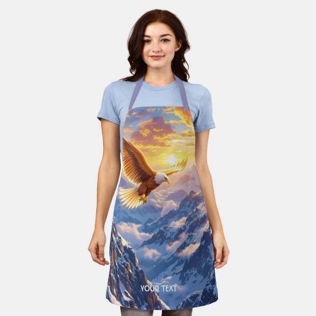 Delantal Fantasy Cute Eagle Mountains Sunrise (Gastado)