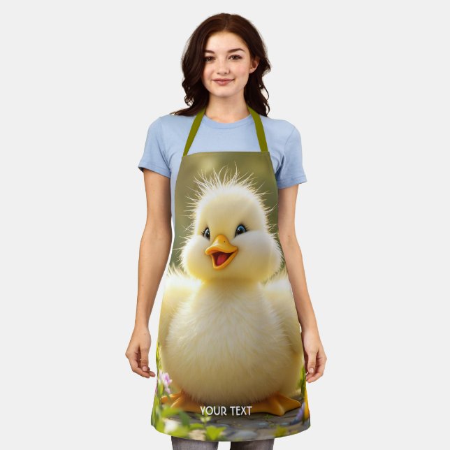 Delantal Fantasy Cute Laughing Pato Fluffy (Gastado)