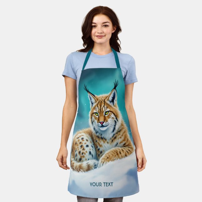 Delantal Fantasy Cute Lynx Cub Winter (Gastado)