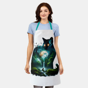 Delantal Fantasy Cute Mote Waterfall Cat