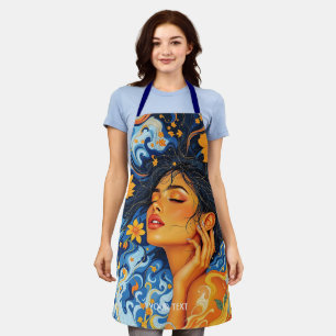 Delantal Fantasy Cute Naranja Chica azul