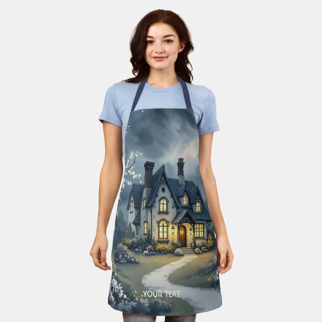 Delantal Fantasy Cute Old House Night (Gastado)