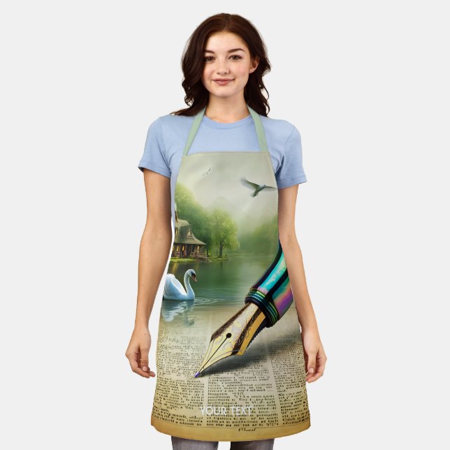 Delantal Fantasy Cute Pen Lake Swan (Gastado)