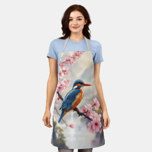 Delantal Fantasy Cute Sakura Bird Blue