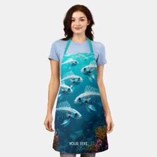 Delantal Fantasy Cute Skeleton Fish School