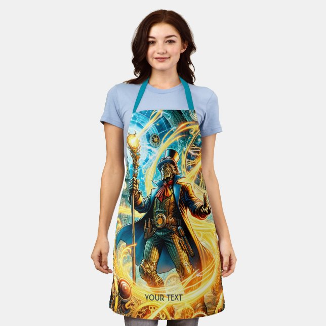 Delantal Fantasy Cute Steampunk Time Wizard (Gastado)