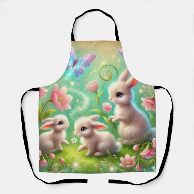 Delantal Fantasy Spring Bunny Garden (Anverso)