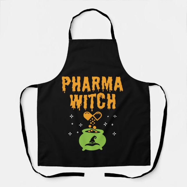 Delantal Farmacia de Halloween para Brujas Pharma Tech (Anverso)