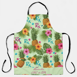 Delantal Farmacia personalizada de piña e hibiscus