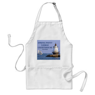 Delantal Faro de borde de punto de primavera, Maine Apron