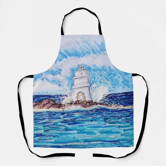 Delantal Faro en Azul (Anverso)