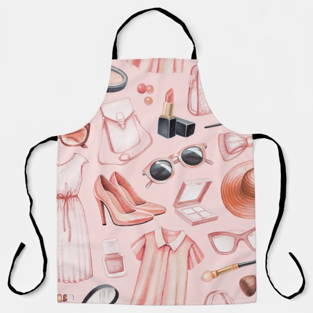 Delantal Fashion illustrations. Seamless pattern (Anverso)