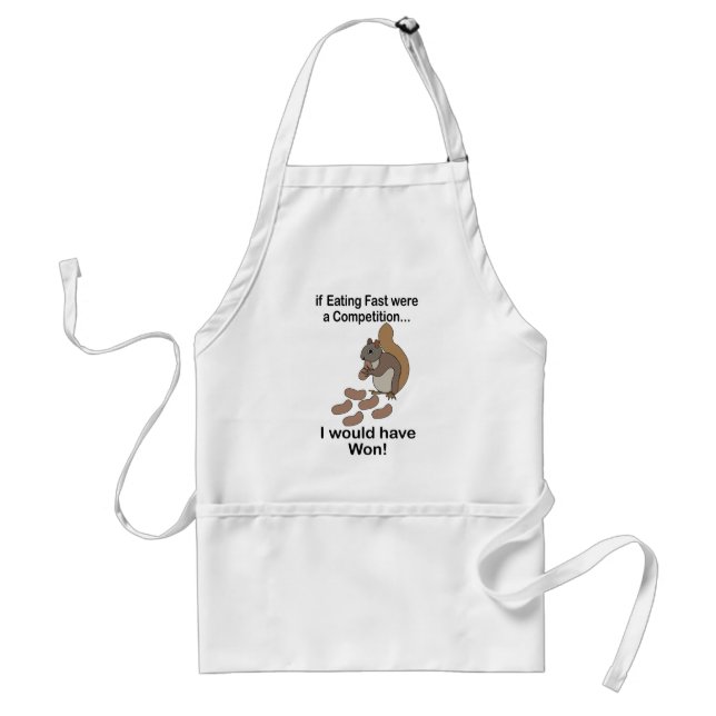 Delantal Fast Eating Squirrel Funny Quote (Frente)