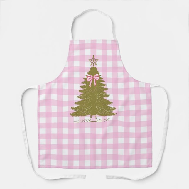 Delantal Faye and Lauren Pink Gingham Holiday (Anverso)