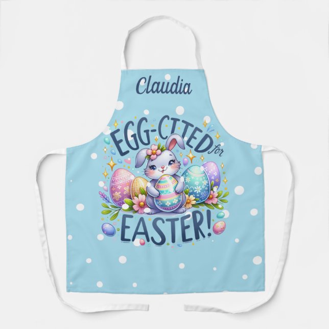 Delantal Felices conejitas de Pascua con Polka (Anverso)