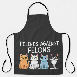 Delantal Felices contra los felinos Trump Harris