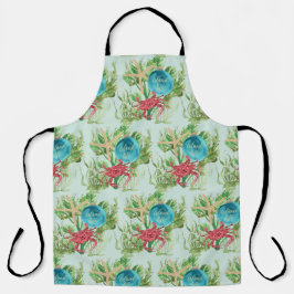 Delantal Felices Fiestas, costa de cangrejo rojo