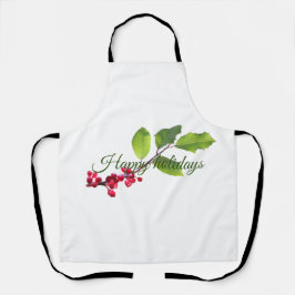 Delantal Felices fiestas frescas y hojas
