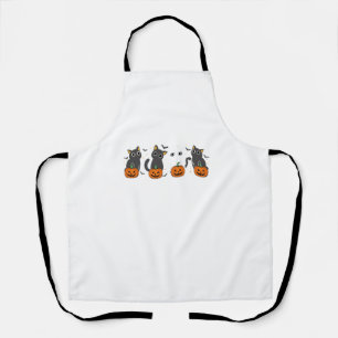 Delantal Felices Halloween Ghost Cat Halloween Calabaza Cos