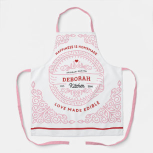 Delantal Felicidad personalizada de PINK Hecha en casa para