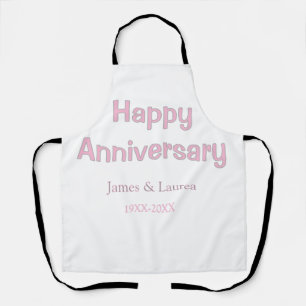 Delantal Felicidades aniversario boda nombre fecha año rosa